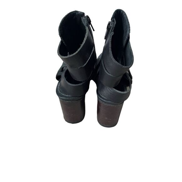 Sorel Addington Leather Strappy Back Block Heel Booties Women's Size 8 Black - Picture 10 of 14